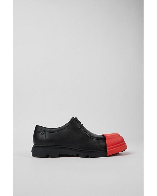 Camper Red Junction Leather Moc-Toe Shoes for men