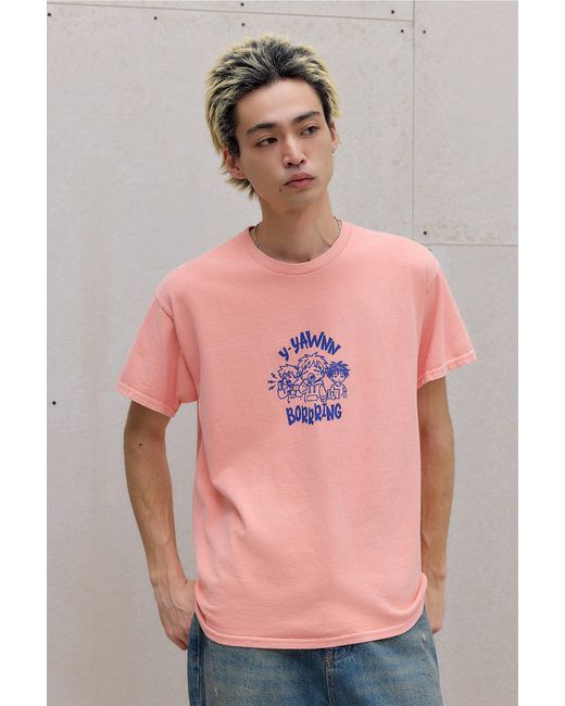 Urban Outfitters Pink Uo Orange Yawn Skate T-shirt for men