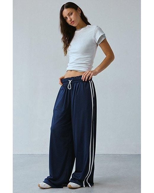 Out From Under Blue Hoxton Sporty Mesh Side-Stripe Sweatpant