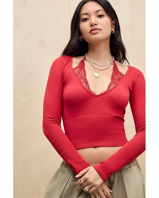 Out From Under Red Seeing Double Long Sleeve Top