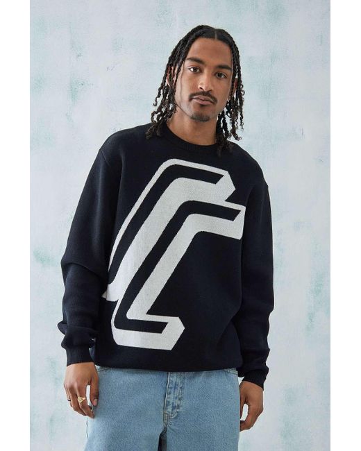 Santa Cruz Uo Exclusive Black Sc Knitted Jumper Top for men