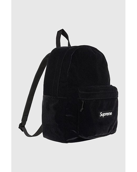 Supreme Black Velvet Backpack for men