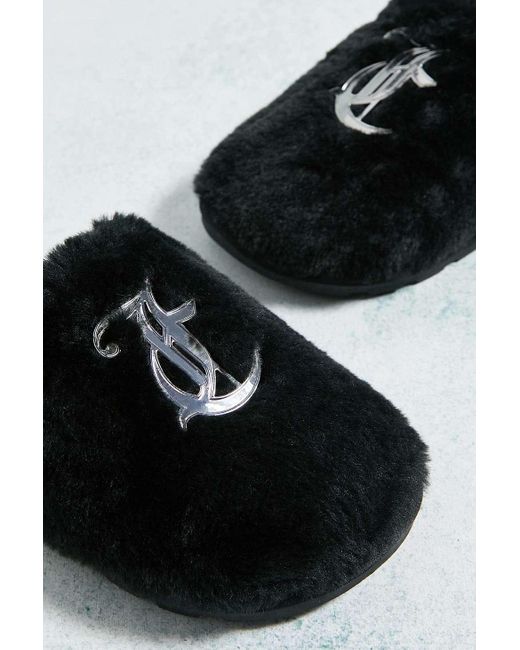 Juicy Couture Black Faye Slippers