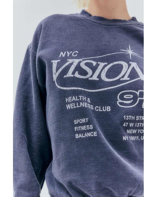 Urban Outfitters Blue Uo Navy Visions Sweatshirt