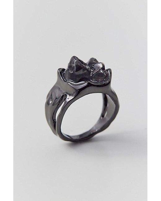 Urban Outfitters Black Rhys Molten Ring for men