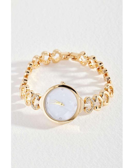 Urban Outfitters Metallic Heart Chain Watch