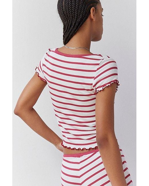 Out From Under Red Sweet Dreams Ahoy Stripe Baby Tee