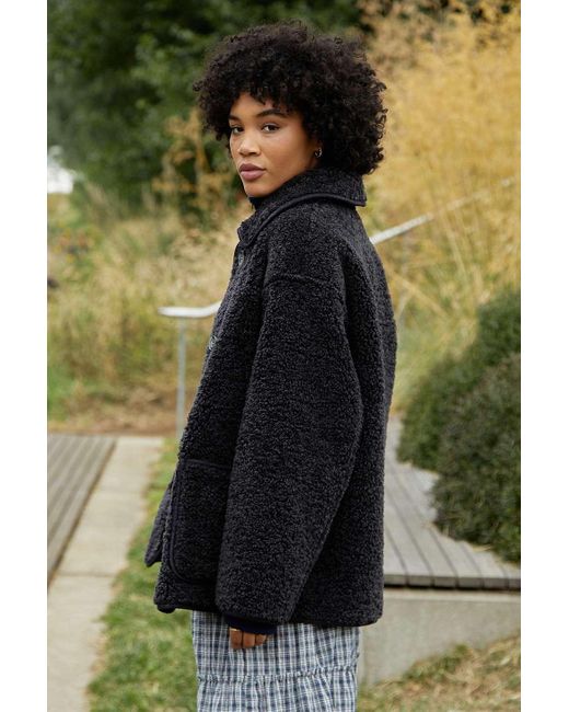 BDG Green Borg Reversible Coat Jacket
