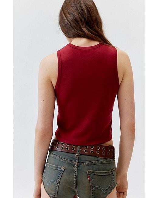 Urban Outfitters Red True Love Roses Cropped Tank Top