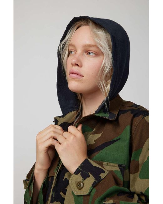 Urban Renewal Remade Hooded Camo Jacket In Green,at Urban Outfitters | Lyst