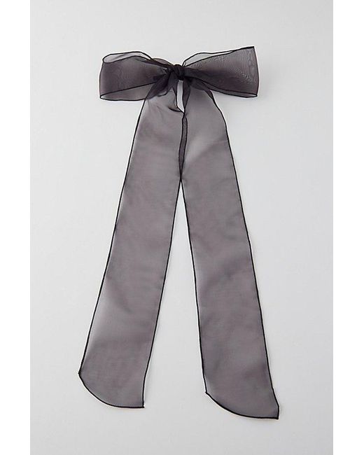 Urban Outfitters Gray Statement Sheer Long Hair Bow Barrette