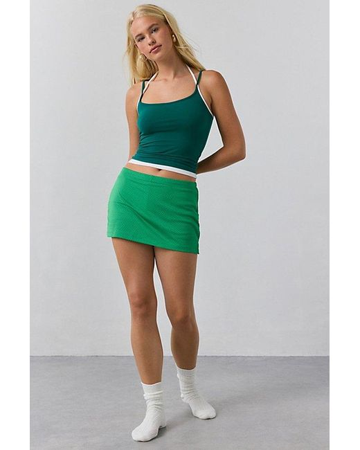 Out From Under Green Bec Basketball Mesh Low-Rise Micro Mini Skort