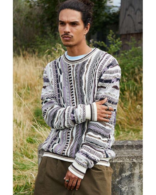 Ayker Gray Multi Knit Jumper M At Urban Outfitters for men