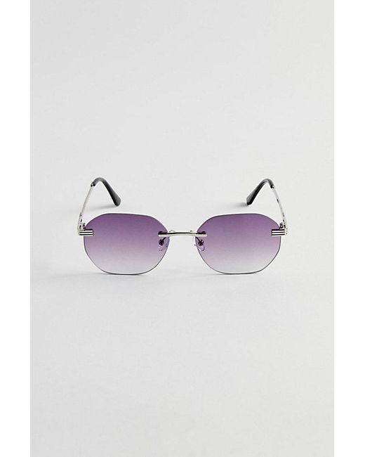 Urban Outfitters Purple Jasper Rimless Hex Sunglasses for men