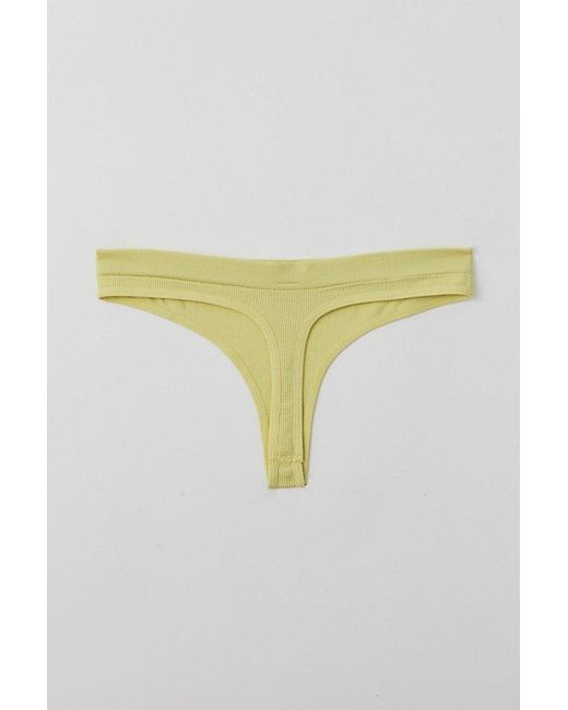 Out From Under Yellow Seamless Ribbed Thong
