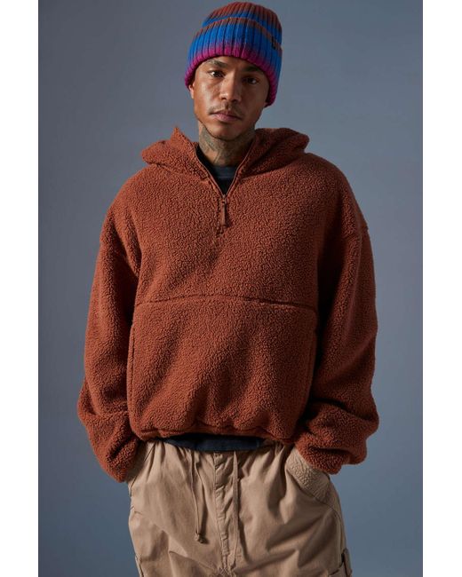 Standard Cloth Brown Hyperbaric Cozy Fleece Zip Hoodie Sweatshirt for men