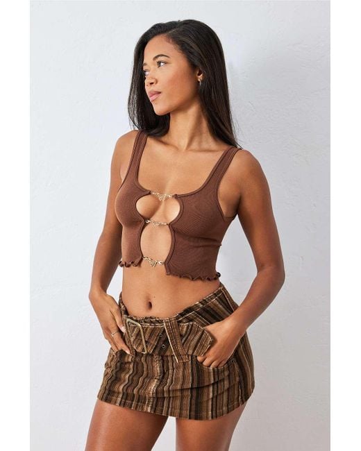 Out From Under Brown Butterfly Cut-out Cami