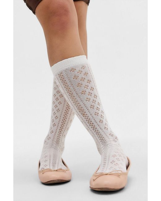 Out From Under White Pointelle Knee High Socks