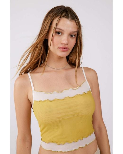 Urban Outfitters Uo Layered Mesh Cami in Yellow Lyst Canada