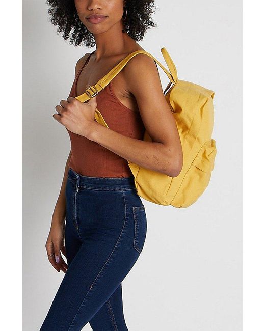 Terra Thread Yellow Organic Cotton Mini Canvas Backpack for men