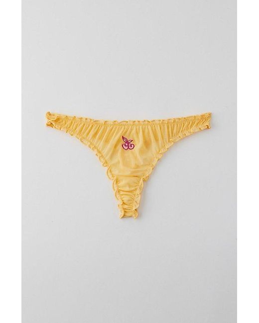 Out From Under Orange Sweet Nothings Embroidered Thong