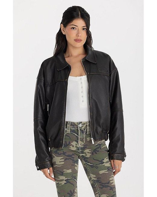 Miss Me Gray Ember Leather Jacket