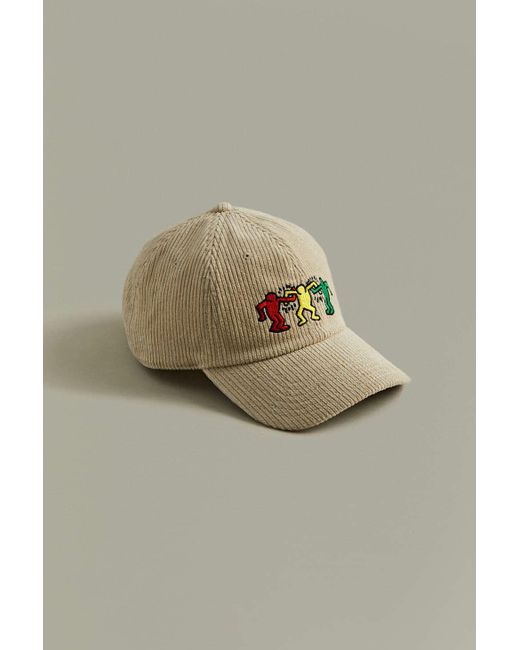 Urban Outfitters Multicolor Keith Haring Dancing Figures Corduroy Baseball Hat for men