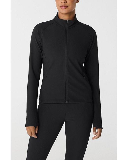 Asics Black Rib Knit Performance Jacket