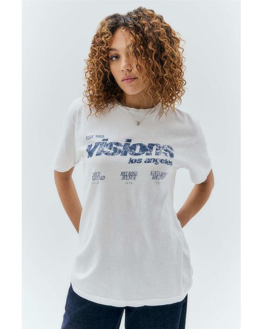 Urban Outfitters Blue Uo White Visions T-shirt