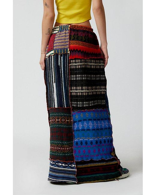 Urban Renewal Blue Re/Creative Remade Patterned Sweater Maxi Skirt