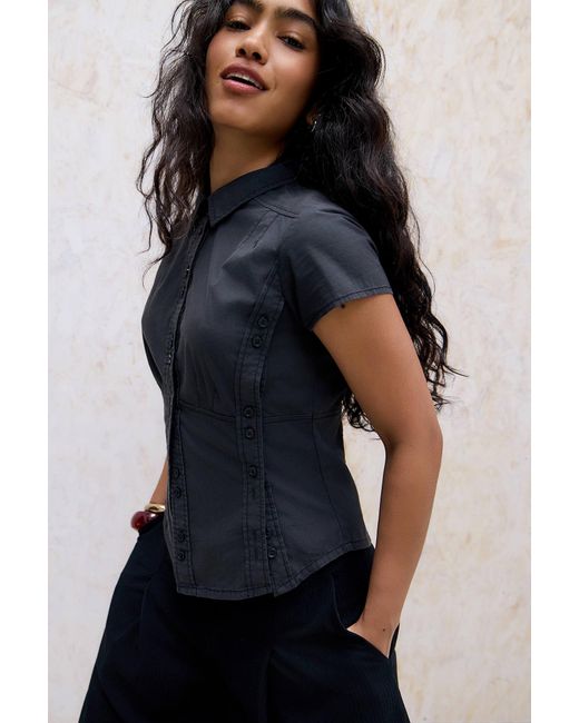 Silence + Noise Blue Silence + Noise Matty Asymmetric Shirt