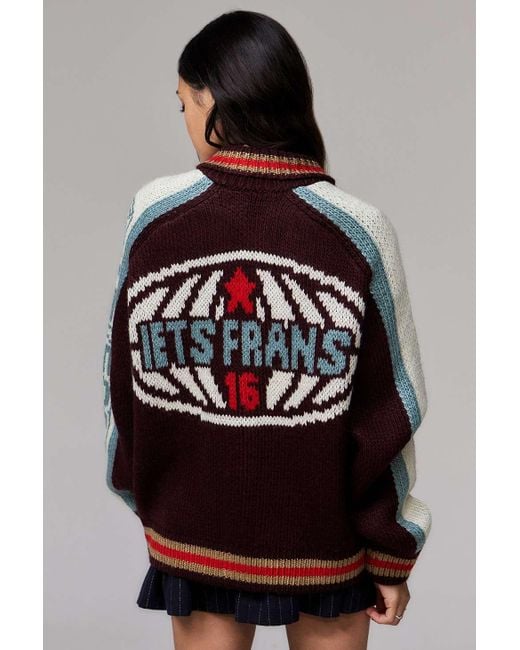 iets frans Gray Knitted Bomber Jacket