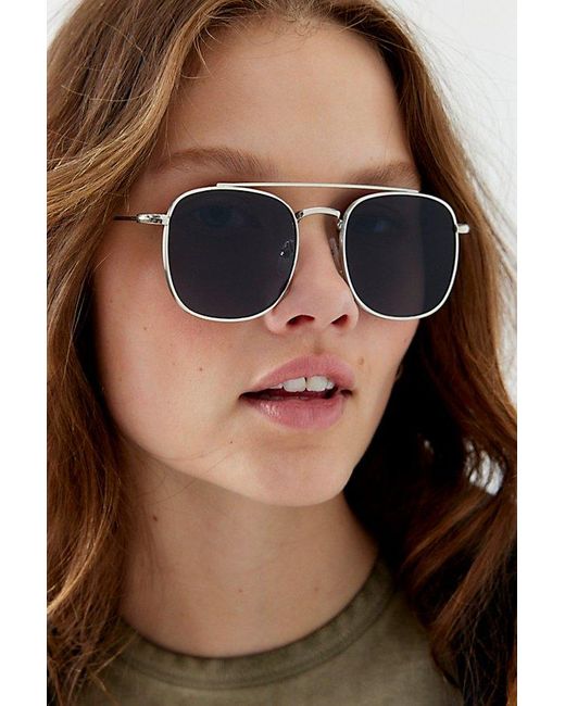 Urban Outfitters Black Uo Essential Metal Aviator Sunglasses