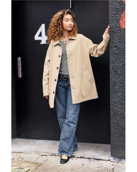 BDG Black Reversible Trench Coat Jacket