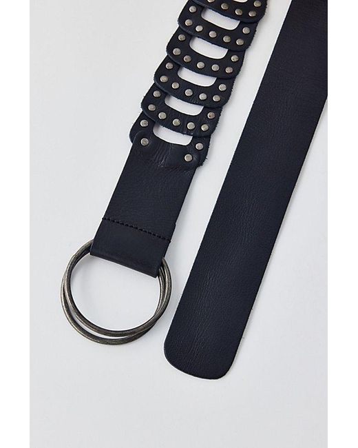 Urban Outfitters Blue Open Loop Studded Leather Belt