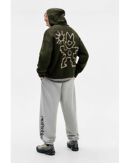 Ayker Black Khaki Icon Zip-through Knit Hoodie for men