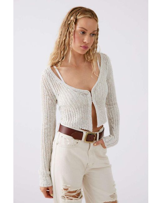 Urban Outfitters White Uo Kylie Cardigan