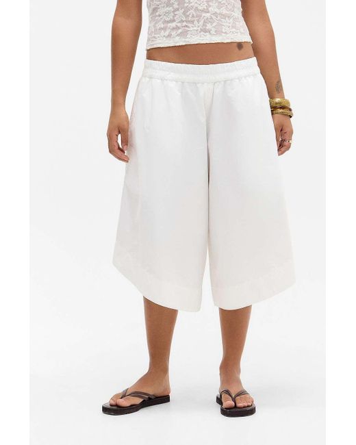 Urban Outfitters White Uo Tulip Culotte Trousers