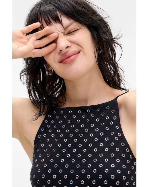 Silence + Noise Black Silence + Noise Carrie Backless Eyelet Top