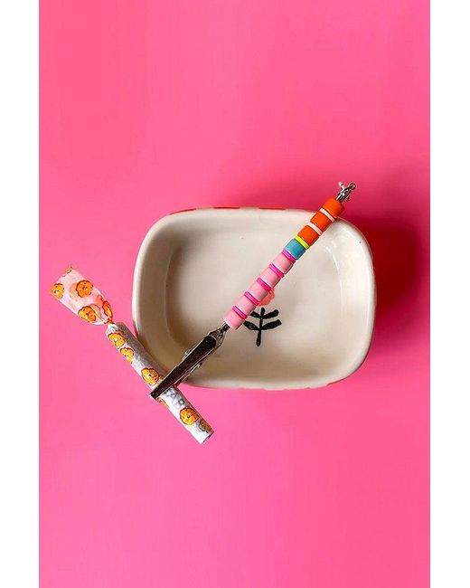 Burner Babe Pink Beaded J Clip