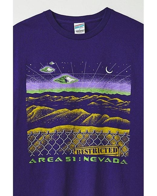 Urban Outfitters Blue Area 51 Graphic Tee for men
