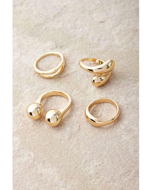 Silence + Noise Natural Silence + Noise Abstract Loop Ring 4-pack