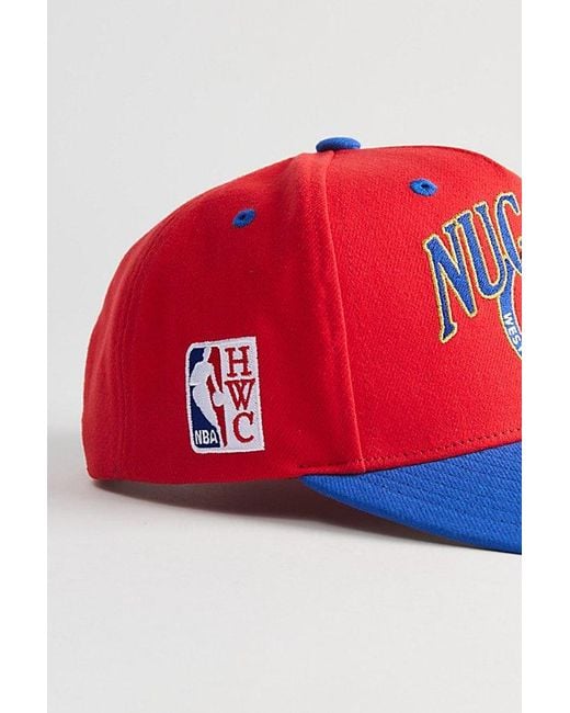 Mitchell & Ness Red Crown Jewels Pro Denver Nuggets Snapback Hat for men