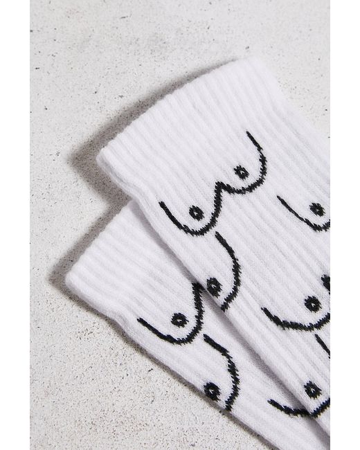 Out From Under White Boob Socks