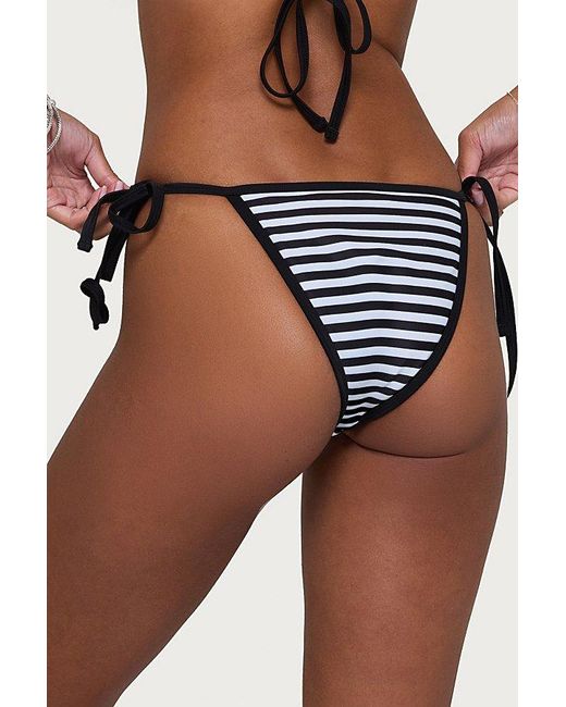 Edikted Brown Mckayla Striped String Bikini Bottom