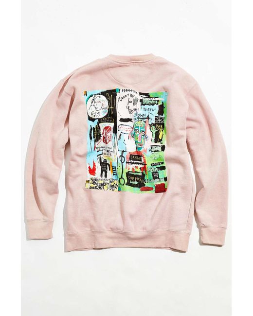 Urban Outfitters Pink Basquiat In Italian Crew Neck Sweatshirt for men