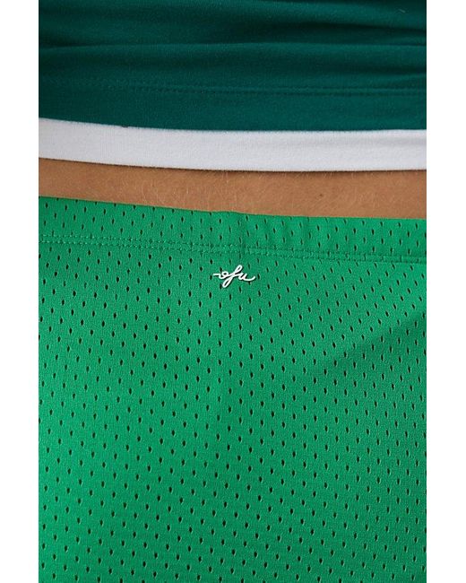 Out From Under Green Bec Basketball Mesh Low-Rise Micro Mini Skort