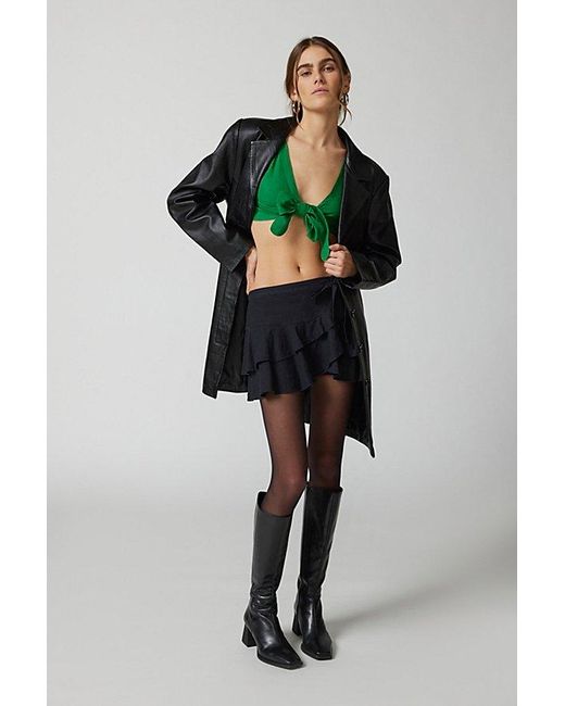 Urban Outfitters Green Uo Tied Up Cropped Top