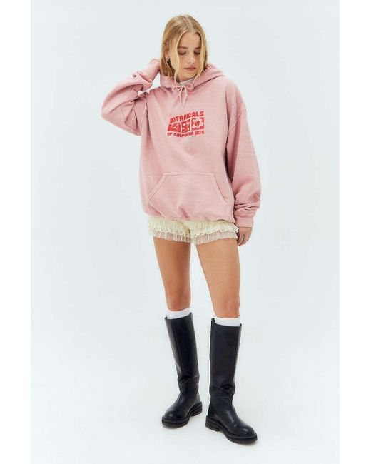 Urban Outfitters Red Uo Botanical Stamp Hoodie
