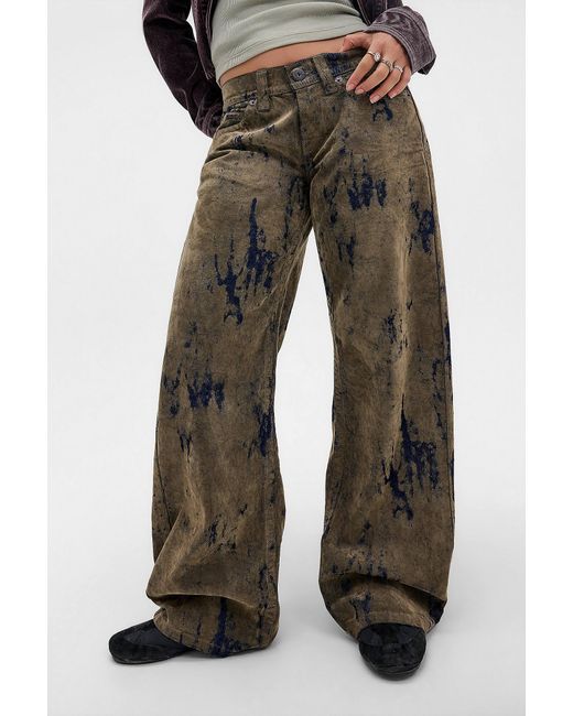 BDG Green Kayla Flocked Trousers